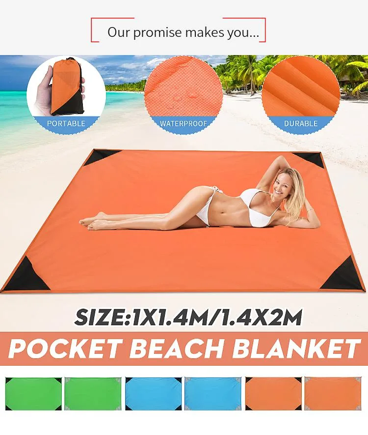 Hot Sale Beach Blanket Durable Nylon Lightweight Beach Picnic Blanket Sandproof Beach Blanket